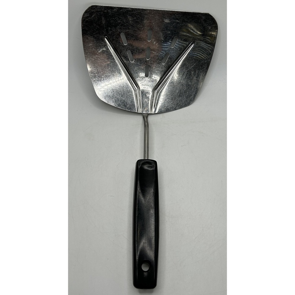 Foley‎ Wide Fish Turner Flipper  Curve Stainless Steal Slotted Spatula Vintage